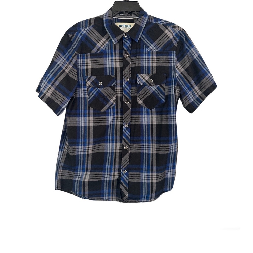 Men’s Blue Button Short Sleeves Size Medium